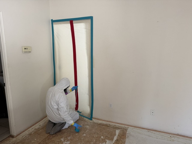 Negative pressure containment setup on a contaminated room in Georgia